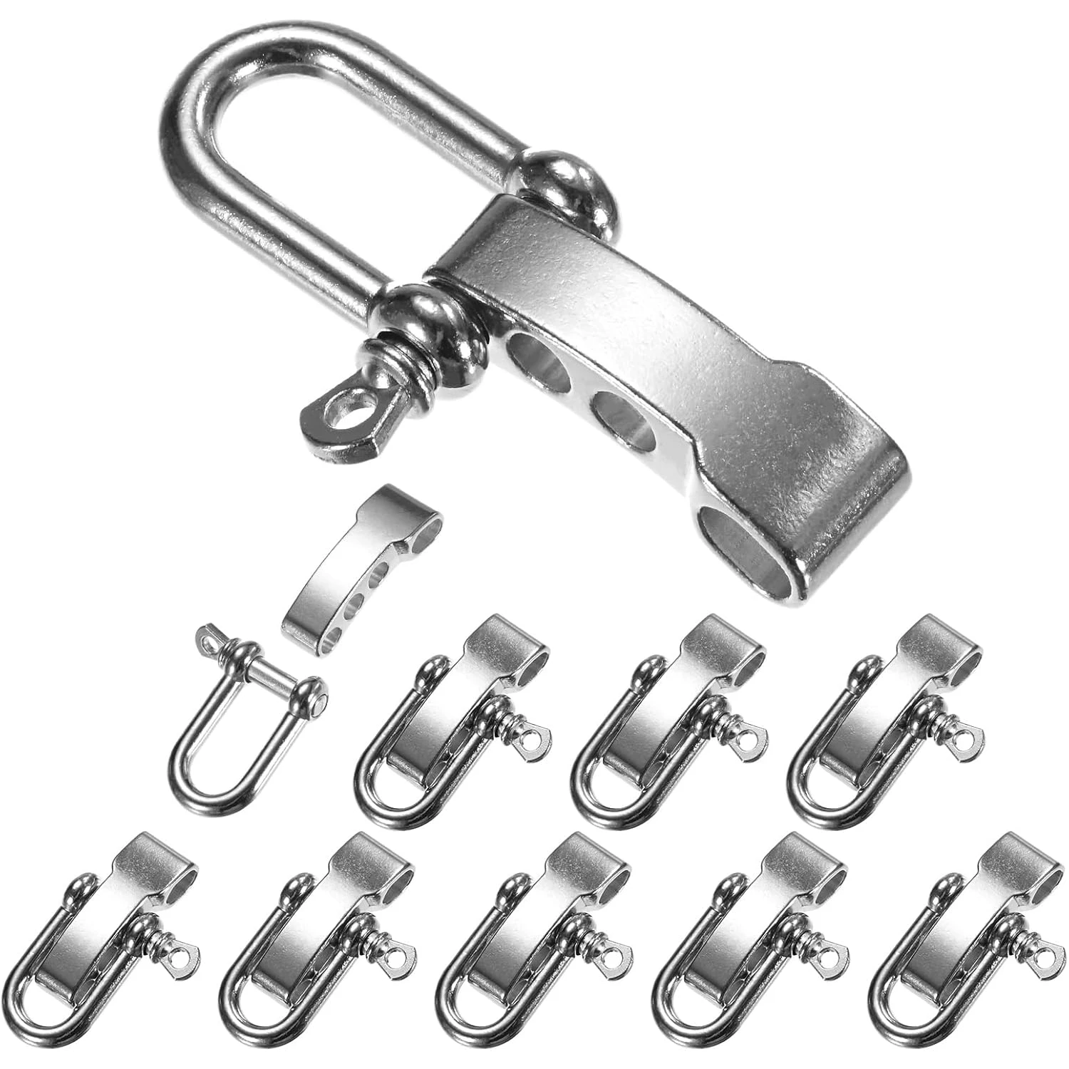 Set of Paracord Bracelet Metal Buckles - Durable U/O Ring Shackle Clasps for Outdoor and Camping Accessories