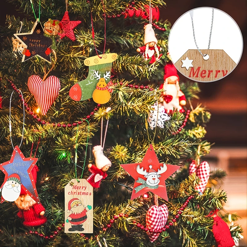 CCINEE Lot De 200 Décorations De Noël De 20,1 Cm, Crochet En Ruban Métallique Argenté Avec Bouton-pression Pour Décorations De Noël à Suspendre