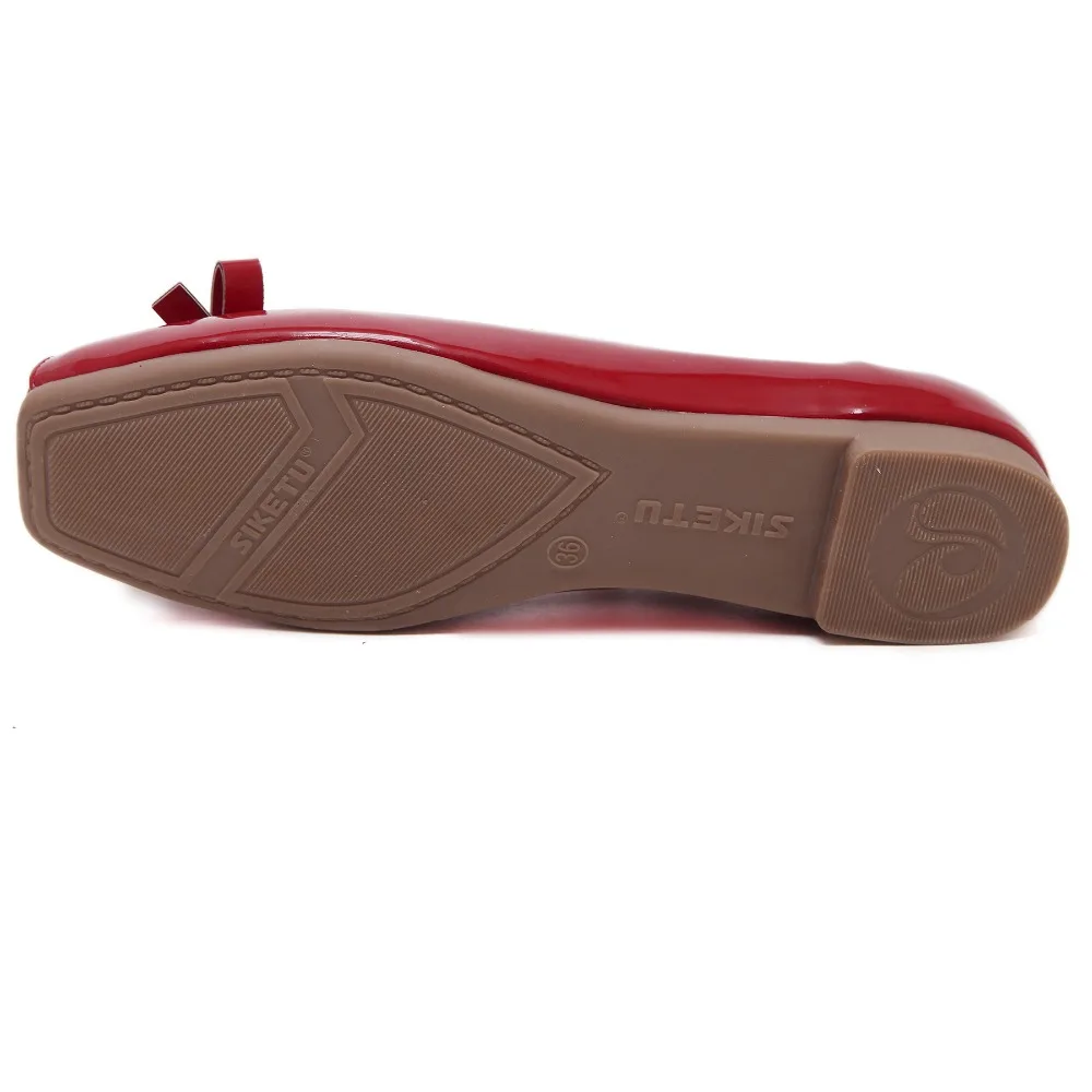Newest Bowtie PU Square Toe Women Loafers Driving Casual Ballet Flats Shoes 6