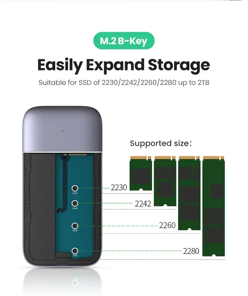 유그린 USB C 허브 타입 C 3.1 to M.2 B-Key HDTV 4K 60Hz 10Gbps M.2 SSD 케이스 USB C 허브 스플리터