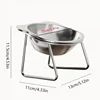 304 Stainless Steel Raised Cat Bowl with 15° Elevated Tilted Design Neck Guard Shatterproof Anti-Slip Healthy Feeding Pet Bowl 6