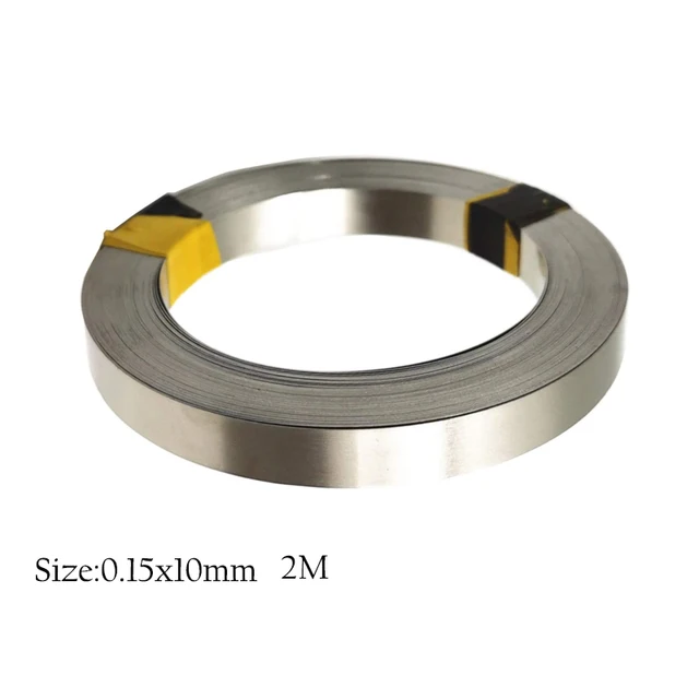 2/5m 18650 Li-ion Battery Nickel Sheet Plate Nickel Plated Steel Belt Strip Connector Spot Welding Machine Battery Welders 0.15x10mm 2M