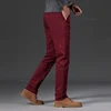 9 Color Men's Cotton Casual Pants Elastic Waist Slim Straight Solid Color Business Trousers Four Seasons Brand Male Clothes 6