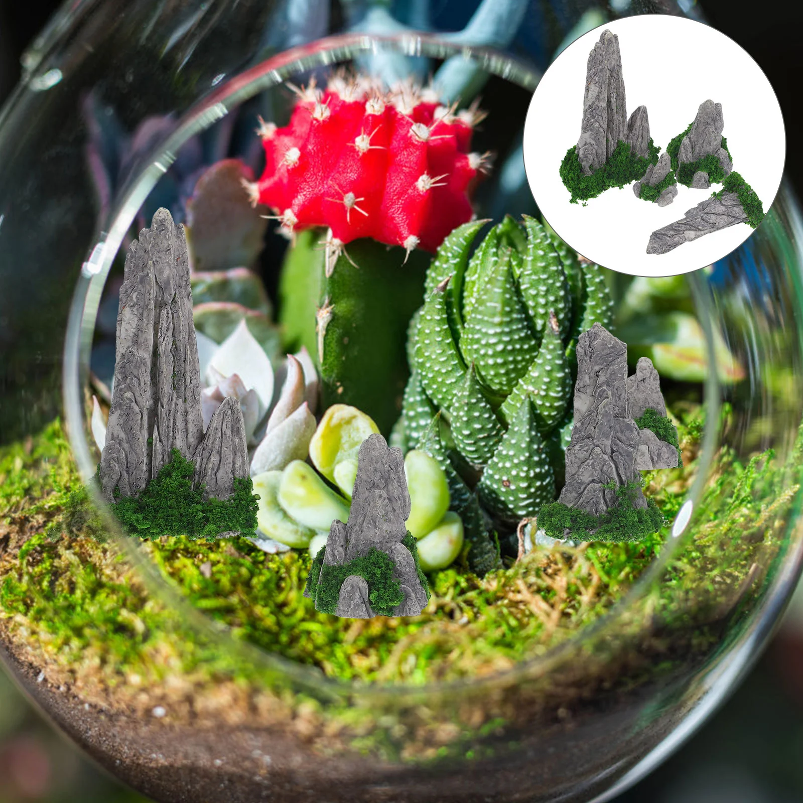 

Miniature Rockery Decorative Rockery Figurines Resin Rockery Statues Outdoor Garden Ornament Small Micro Simulation Rockery