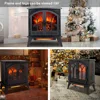 24 Inch Electric Fireplace Virtual Stove - Infrared Quartz Fireplace Heater w/ 3D Flame - Portable Fireplace w/Remote 3