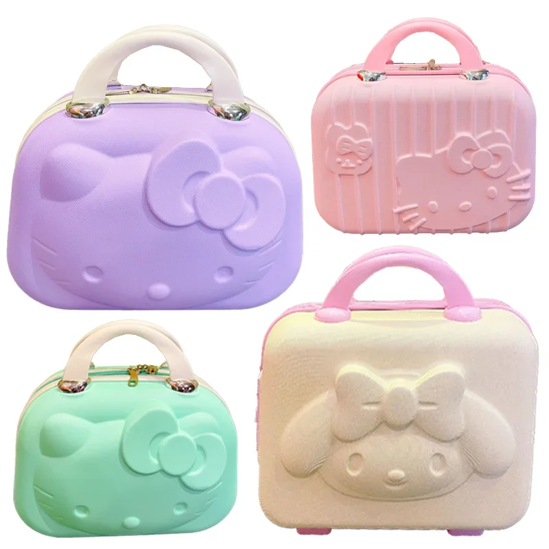 

Hello Kitty 14 inch Cosmetic Case Sanrio kawaii Luggage Multifunctional Travel Hand Storage Bags Kitty comics Organizer Makeup