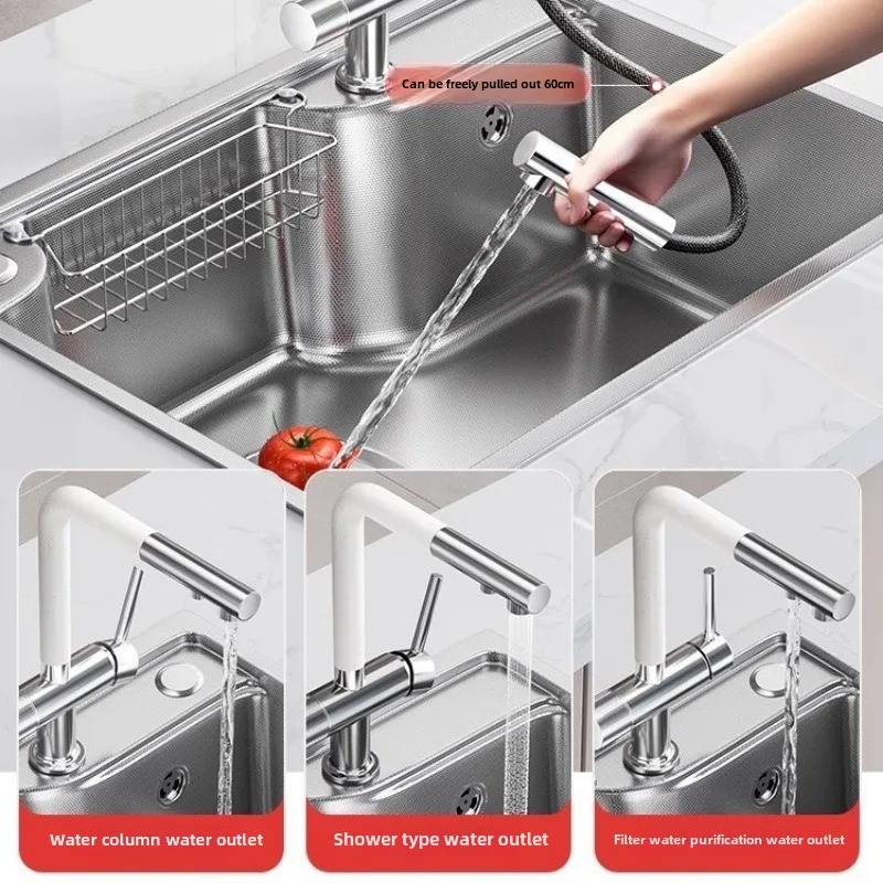 Small Space Honeycomb Kitchen Sink 304 Stainless Steel Vegetable Basin Single Bowl Multifunctional Dishwashing Sink