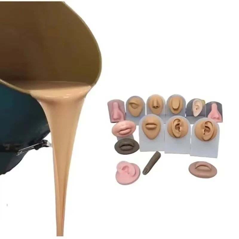 Liquid Silicone Rubber 500/1000g RTV-2 Skin Color Liquid Silicone Rubber Material 0 Hardness