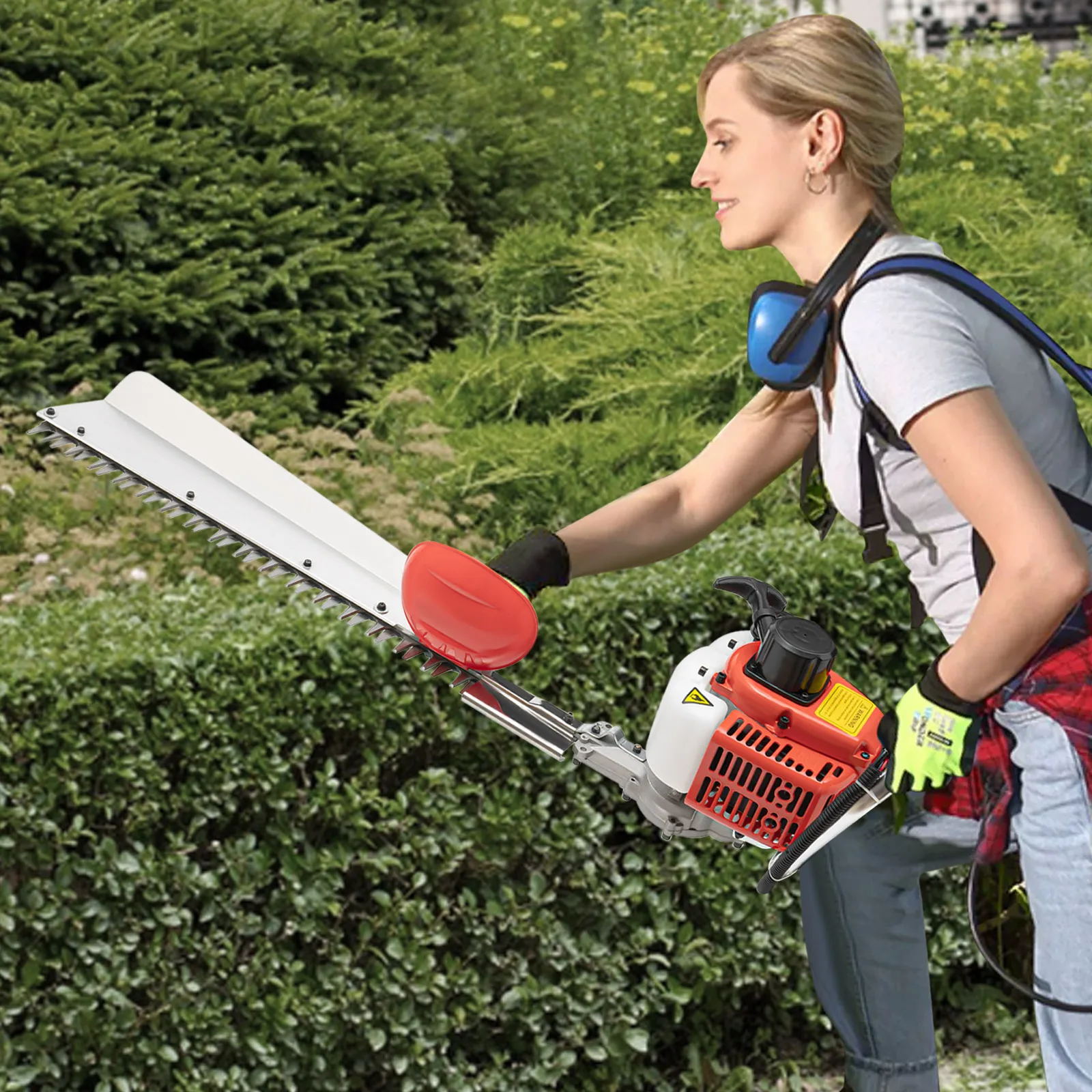 Hedge Trimmer 22.5cc 2-Stroke Engine Garden Bush Trimmer Tool Single-edged/Double-edged Hedge Machine 6