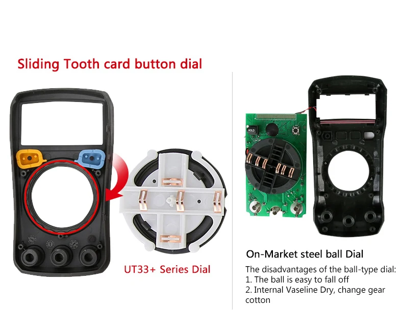 + ut33d + capacitância tester anti-queimadura bolso amperímetro digital