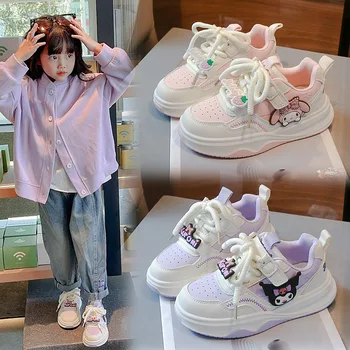 Scarpe da tavolo casual con melodia carina per bambini Scarpe da ginnastica da cartone animato per ragazza Primavera e autunno Nuove scarpe con suola morbida antiscivolo Kawaii Kuromi 1