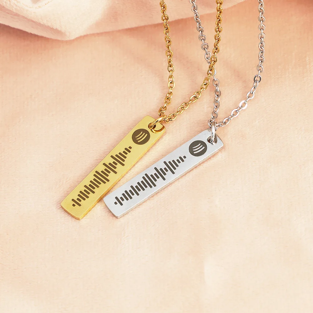 

Customized Music Spotify Code NecklaceFor Women Men Stainless steel Necklace Personalized Song Code Necklace Gifts Jewelry