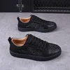 New Designer Fashion Men's Charm Rhinestone Black White Lace Up Shoes Male Causal Flats Moccasins Walking Sneakers 6