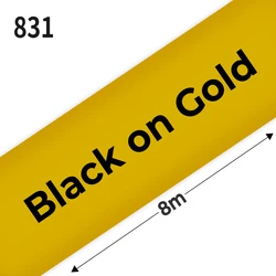 Laminated Label Maker Tape, 12mm - Versatile Ribbon - 12mm (Black on Gold)