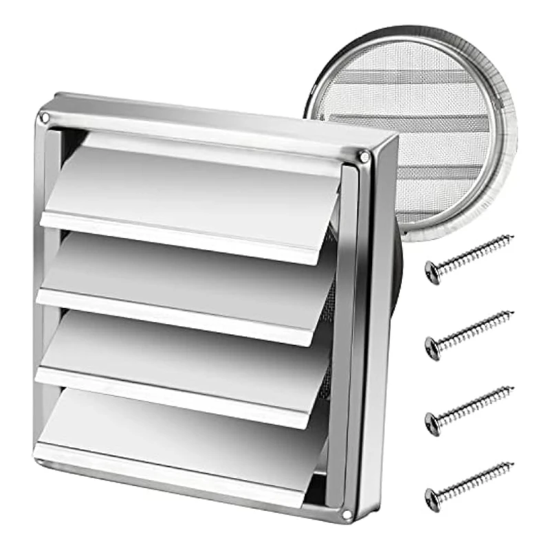 

Exterior Wall Vent Hood Stainless Steel Air Vent Grille Cover Wall Duct Ventilation Grill Outlet Airflow Vent Hood