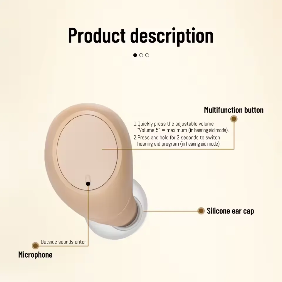 Rechargeable Bluetooth Hearing Aids For Deafness High Quality 16 Channels Sound Amplifier With APP Control Audifonos_voghion.com