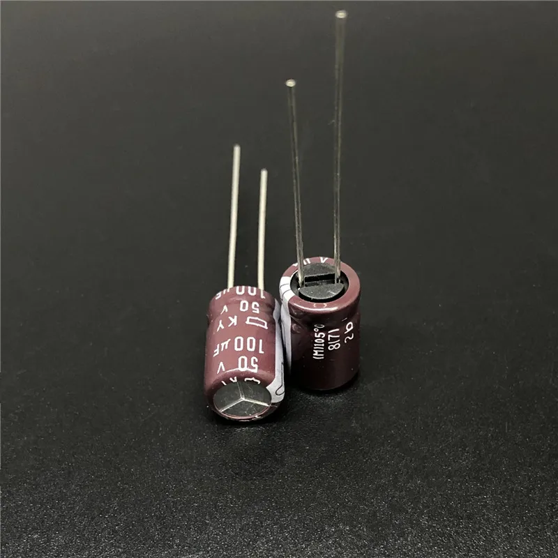 Electrolytic Capacitor Aluminum Capacitor Aluminum Electrolytic Capacitor 10pcs/100pcs 100uF 50V Nippon Chemi-con NCC KY Series 8x11.5mm Low ESR 50V100uF Aluminum Electrolytic Capacitor