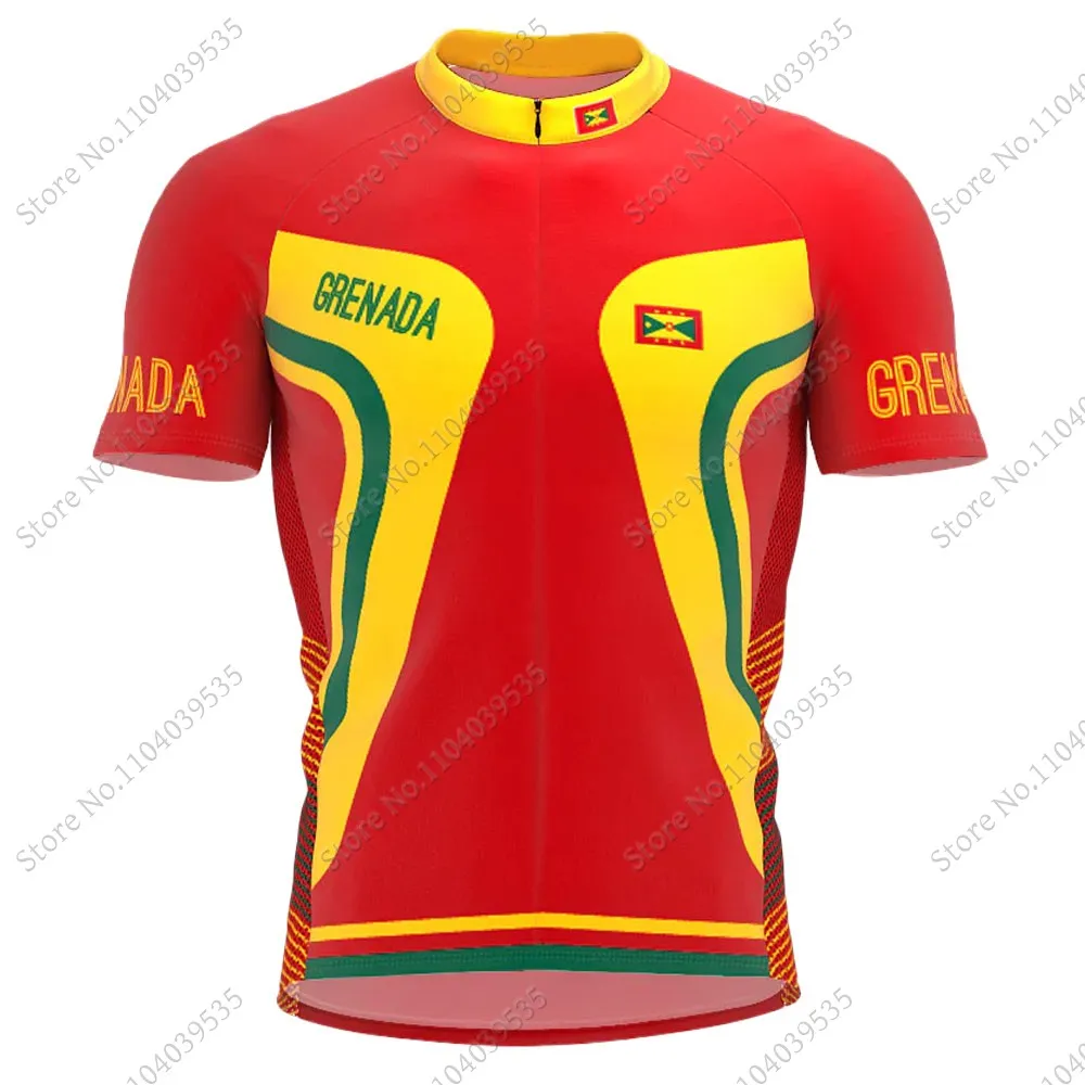 Grenada National Cycling Jersey Set Clothing Men Road Bike Shirts Suit Bicycle Bib Shorts MTB Ropa Maillot