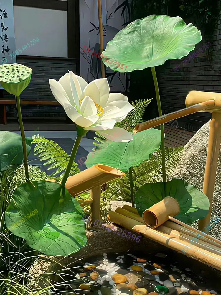 플로우 장식 그릇 일본 대나무 돌 물고기 탱크 대나무 워터 펌프 조경 시계대 순환 물