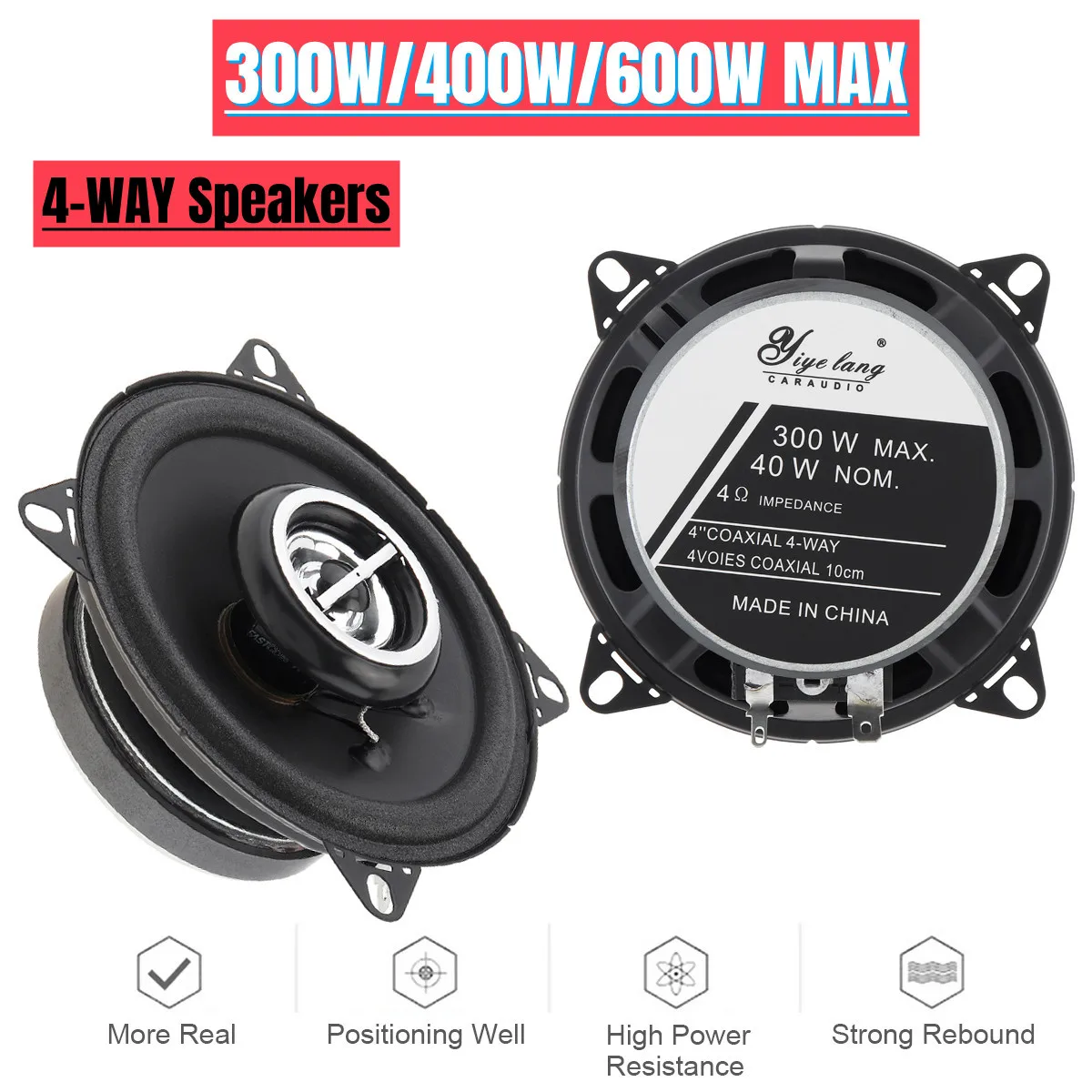 2Piece 4/5/6 Inch 300W 400W 600W Car Coaxial Speakers Universal Audio Stereo Full Range Frequency HiFi for Car Auto Loudspeakers