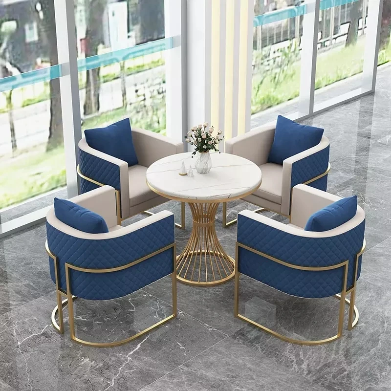 YOUTAI Multifunctional Northern European Leisure Cafe Reception Room Metal Sofa Furniture Set