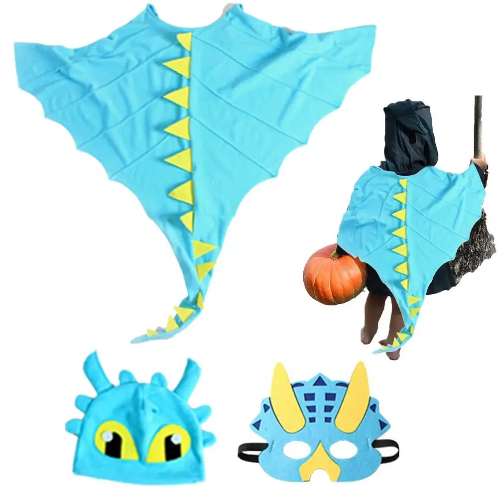 Dragon Costume Kids Dinosaur Costume For Kids Dragon Costume Set Cloak Hat Face Cover For Halloween Dinosaur Dress-up Pretend 19 Dragon Costume Kids Dinosaur Costume For Kids Dragon Costume Set Cloak Hat Face Cover For Halloween Dinosaur Dress-up Pretend