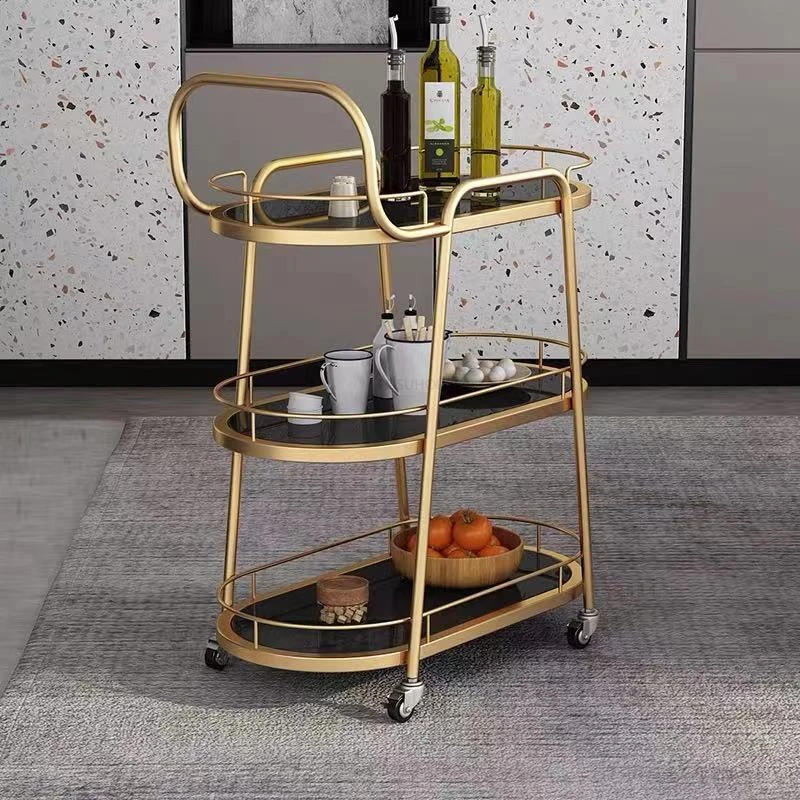 Nordic Hotel Trolley Commercial Restaurant Bar Cart Home Mobile Trolley Hotel Club High-end Wine Delivery Cart Tea