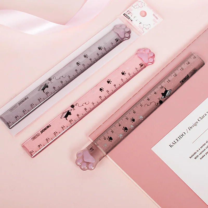 1 Pcs Cute Ruler Acrylic Ruler Peach Sakura Straight Ruler Small Ruler  Centimeter Measuring Ruler Journal Ruler - AliExpress