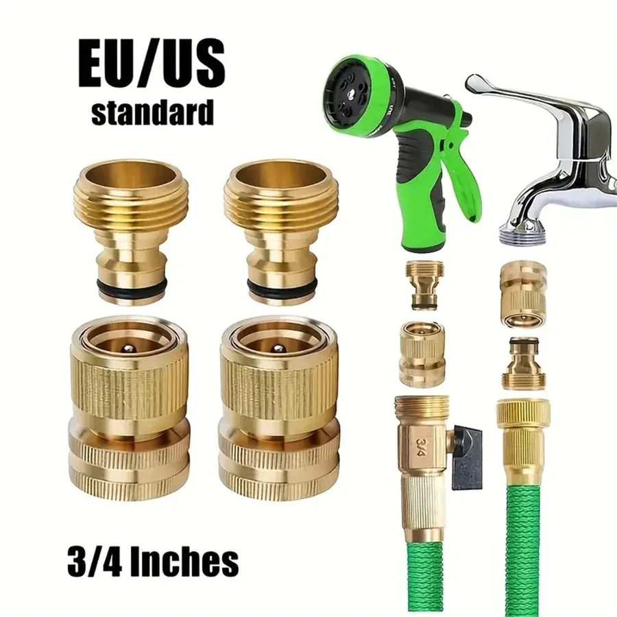 

Brass 3/4 Inch Quick Connect Garden Hose Quick Connect Water Pipe Joint Garden Quick Connect Water Nozzle Head Connector