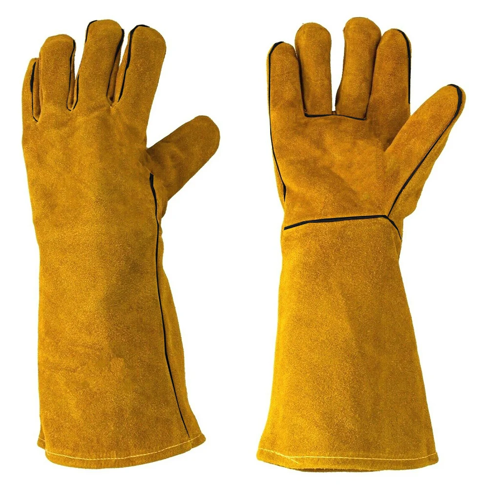 

Cowhide Flame-retardant Welding Work Gloves Heat-proof Metal Welding Protector 255x130mm Cowhide Welding Gloves