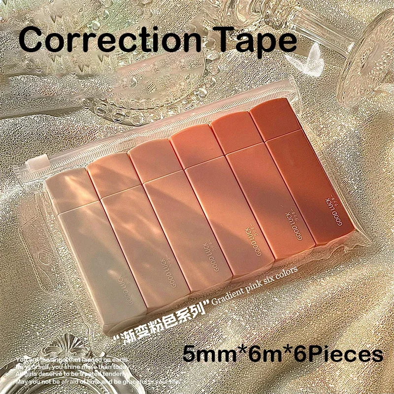 Correction Tape 6pcs/pack 5mm*6m Cute Student Error Eraser Tape Pen-type School Office Supplies Creative Stationery