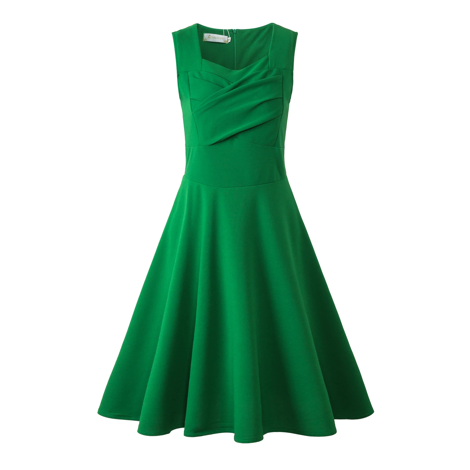 Elegant Emerald A-Line Midi Dress for Women Sdd804eb9aa374548aa5a6464c92db043I