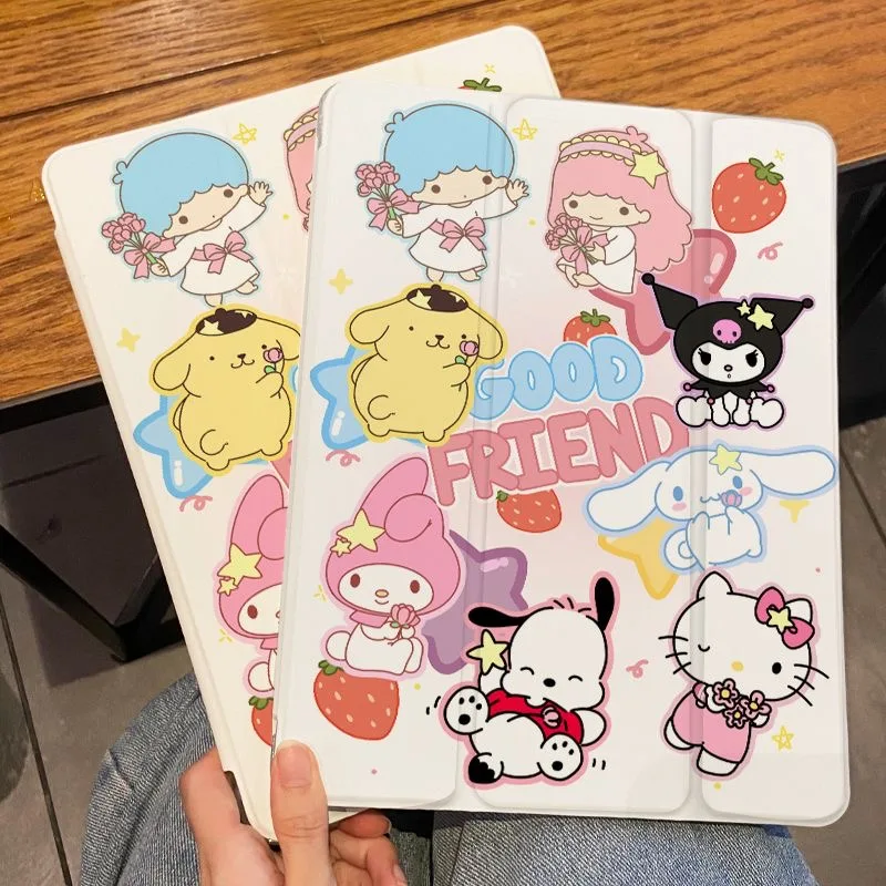 

Hello Kitty Sanrio Cinnamoroll With Pen Slot For iPad Air 2021 10.2 Mini 6 Air 4 10.9 iPad Pro 11 Inch Silicone Protective Cover