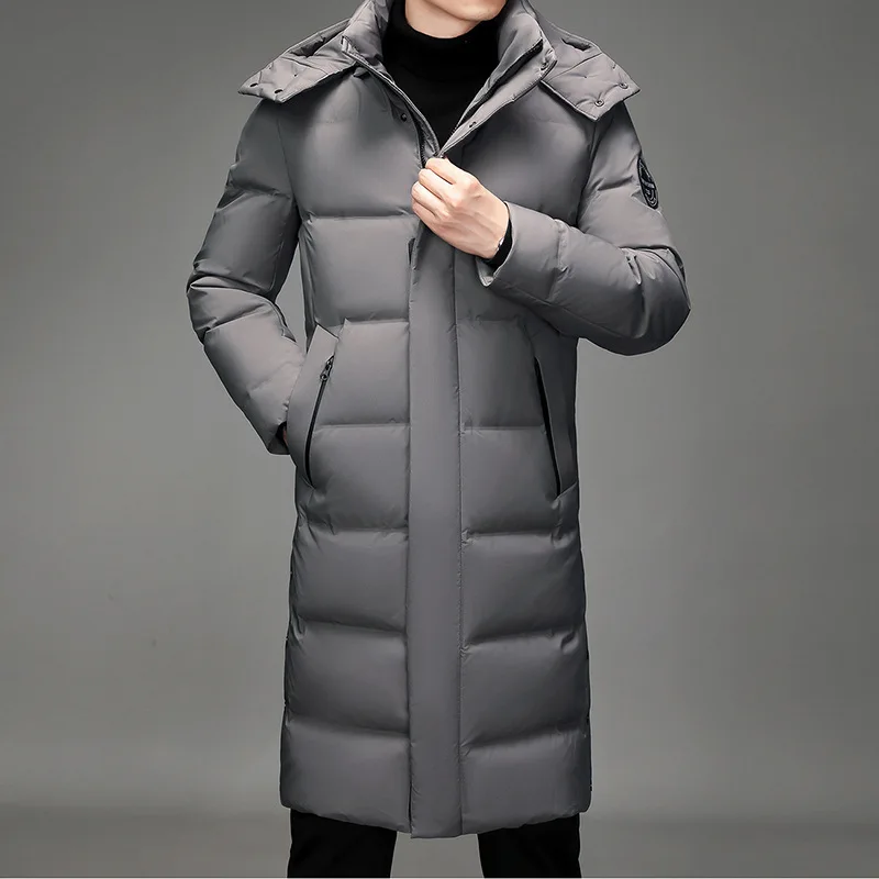 High Quality Fashion Winter Down Jacket Men Brand Warm Thick White Coat Men Hooded Long Parkas White Duck Down Coats Male Jacket