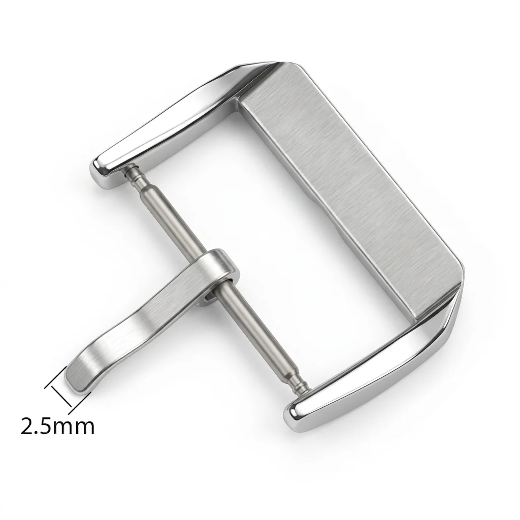 Elegant Stainless Steel Brushed Watch Buckle in Silver, Rose Gold, and Black - Available in Multiple Sizes