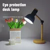 Eyes Protection Table Lamp E27 Nordic Wood Desk Lamps Height Adjustable Modern Bedside Lamp for Read Study Night Light with Plug 2