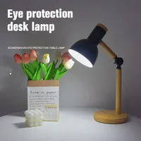 Eyes Protection Table Lamp E27 Nordic Wood Desk Lamps Height Adjustable Modern Bedside Lamp for Read Study Night Light with Plug 2