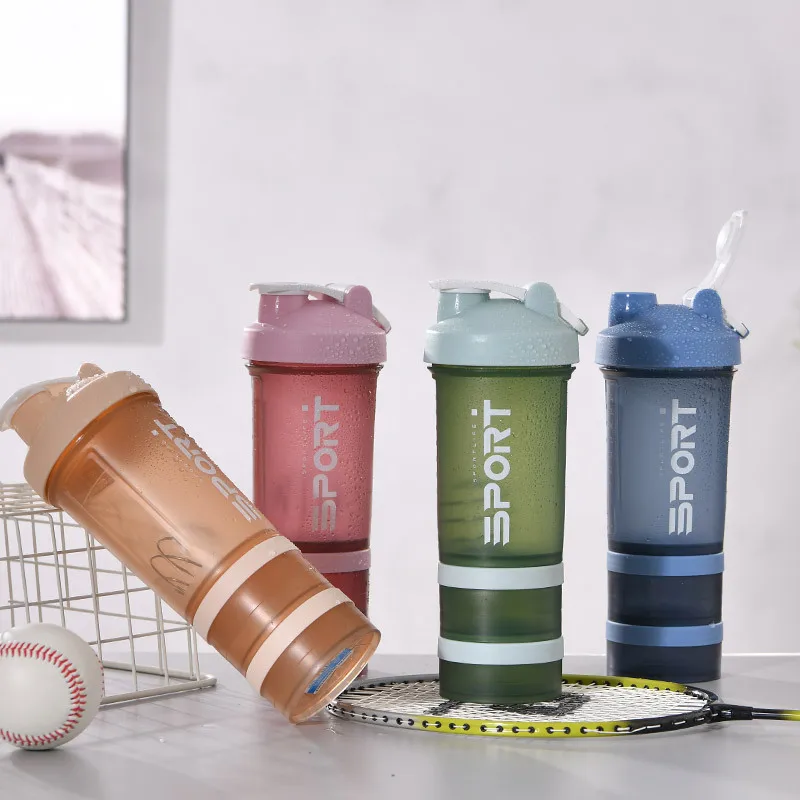 Protein Shaker Bottle sport milk water Gym Fitness workout Powder mix cup  500 ml