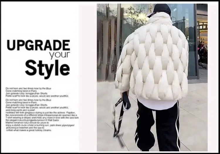 Winter Parkas Men Puffer Jacket Streetwear Warm Thick Zipper Windproof Outerwear Long Sleeve Couple's Bread Jacket Coat Parka