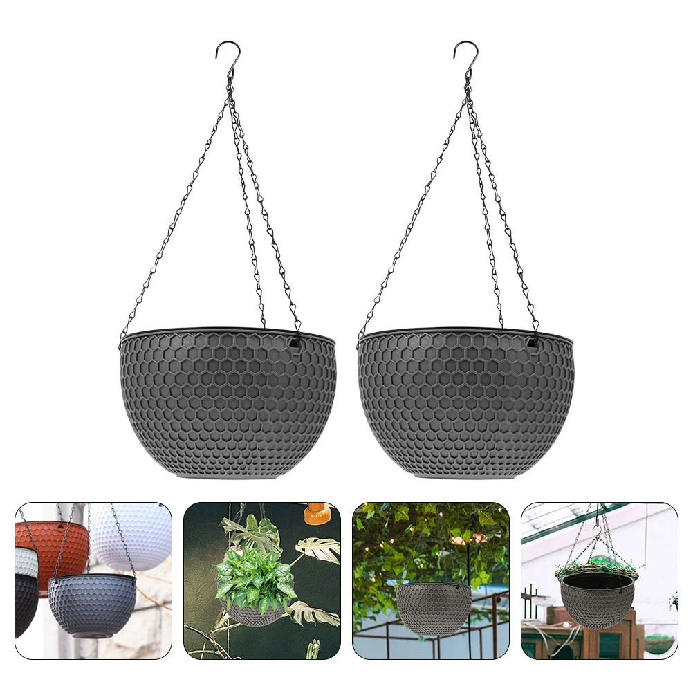 

2pcs Hanging Plastic Honeycomb Rattan Weave Decor Basket for