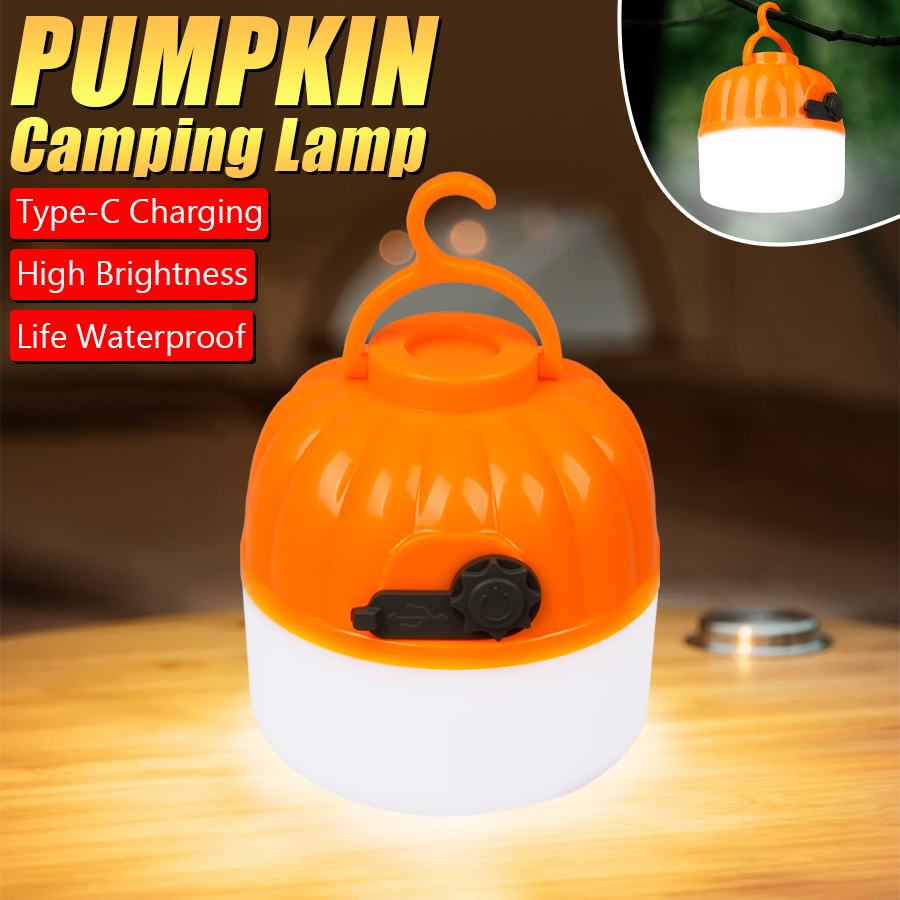 Mini Camping Lantern - 6500K Daylight LED, Type-C Charging with 4 Modes & Hook,Emergency Light for Hiking/Tent (IPX4 Waterproof)