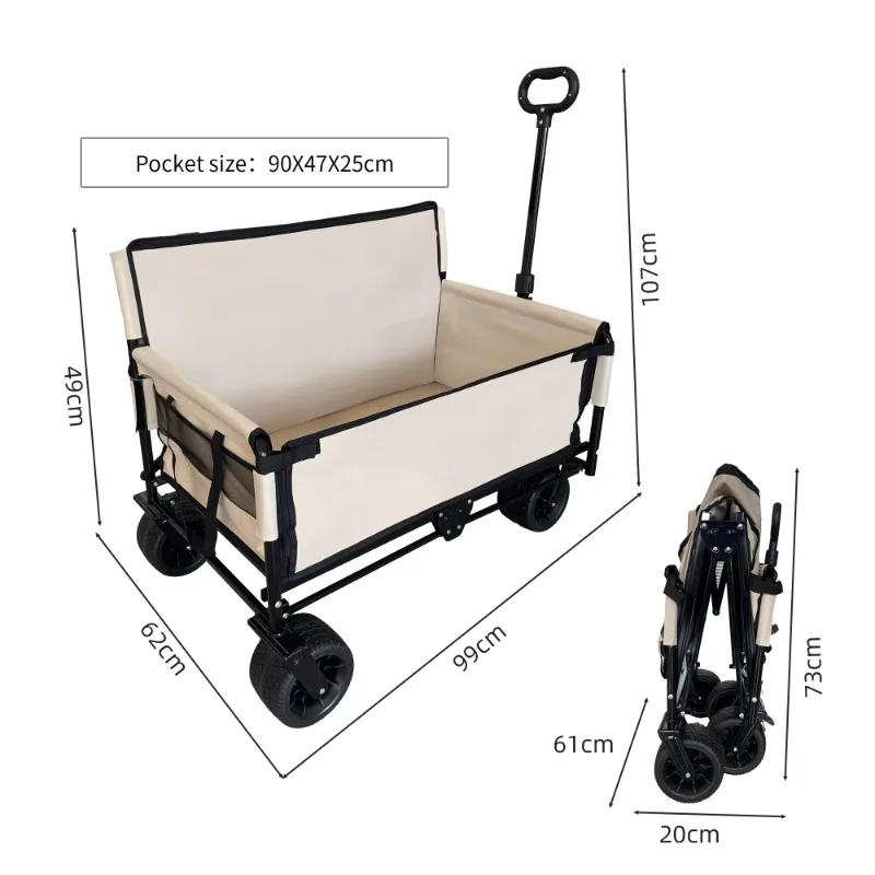 Collapsible Beach Folding Wagon Carts Heavy Outdoor Garden Baby Stroller Wagon