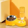 2-in-1 Stainless Steel Pet Bowl - Food & Water Bowl for Kittens, Puppies & Cats, Anti-Spill Feeding Bowl, 2