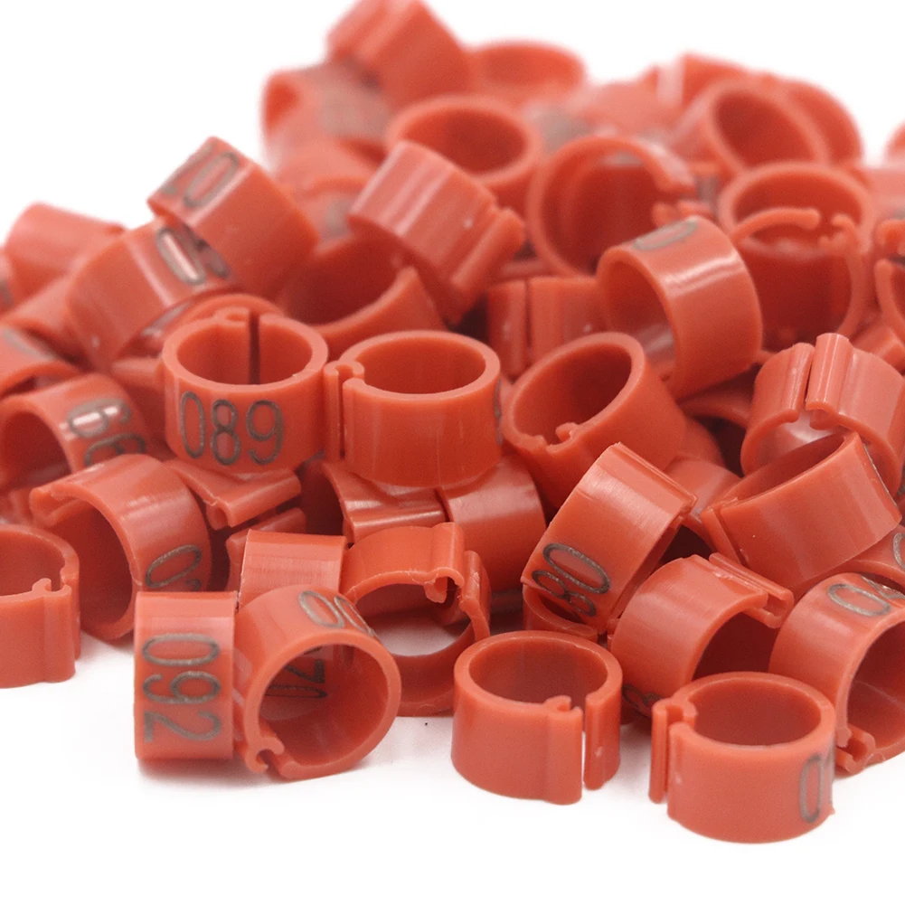 10-Color Digital Bird Training Foot Rings, 8mm Plastic ID Markers