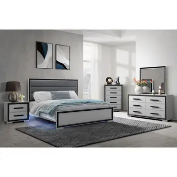Grey Black Bedroom Set 1