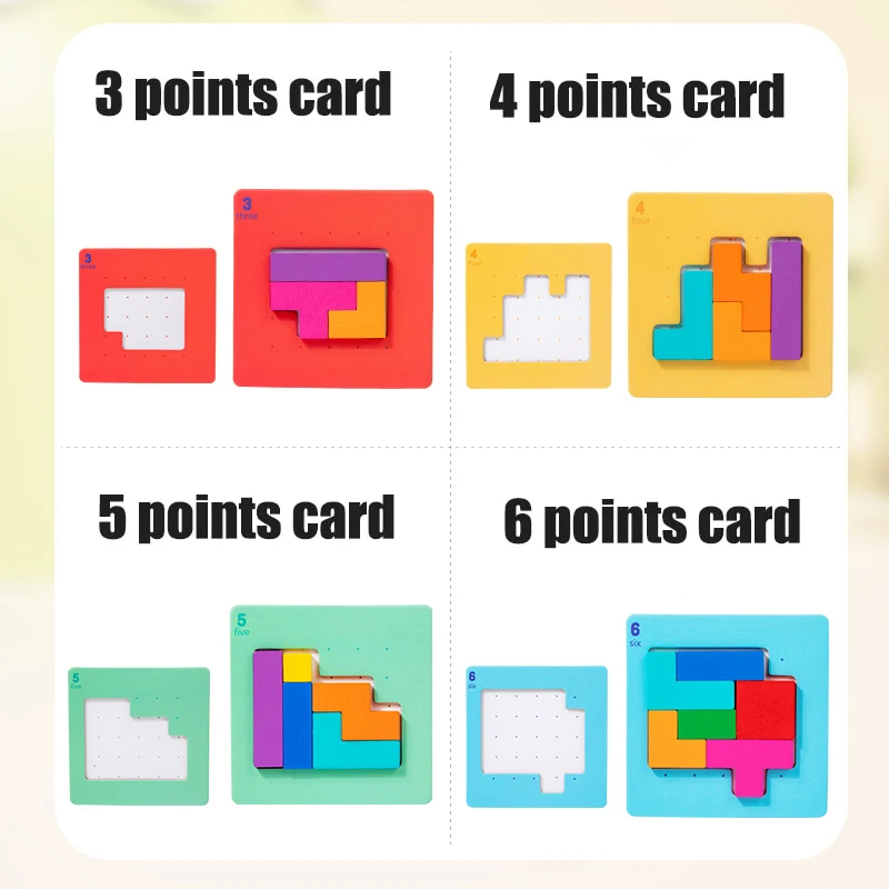 3D Two-person interactive Desktop Puzzle Game Tangram Math Toys Building Blocks Board Color Shape Game For Kids Gifts