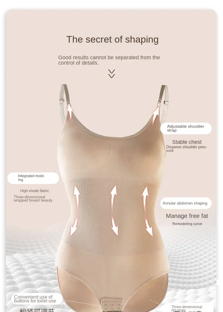 Description Picture 4 of itemDropship Shapewear Bodysuits Woman Binders Body suit Full Body Shapers Corset Tummy Control Slimming Sexy Push Up Bra Thongs