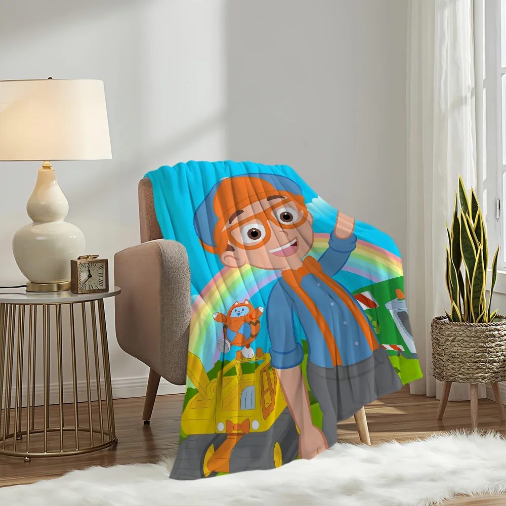 Cartoon TV Cute B-Blippi Blanket Plush Nap Sofa rug for Living Room Warm Office Bedroom Birthday Home Travel Kid Gifts 4