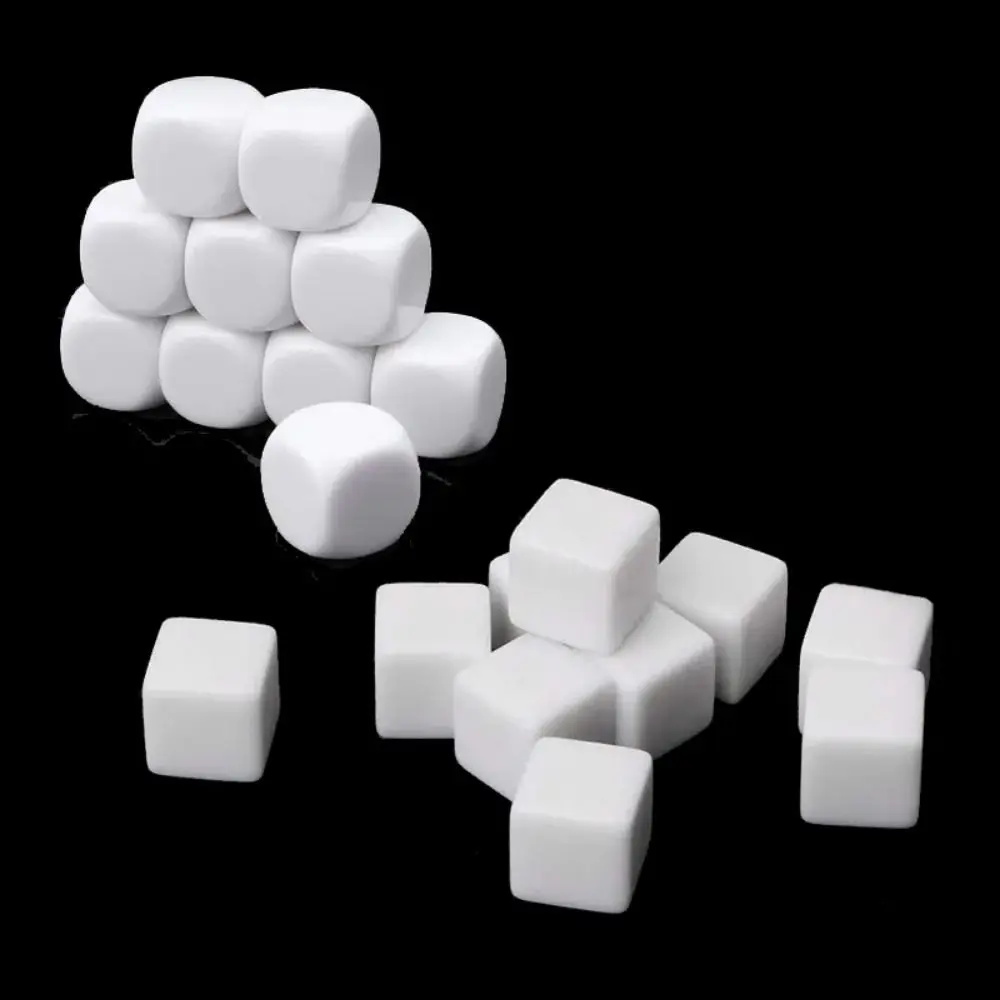

10Pcs/set 16mm 20mm DND Dice Durable Blank White Role-Playing Table Game Party Game Acrylic Polyhedral Dice TRPG DND