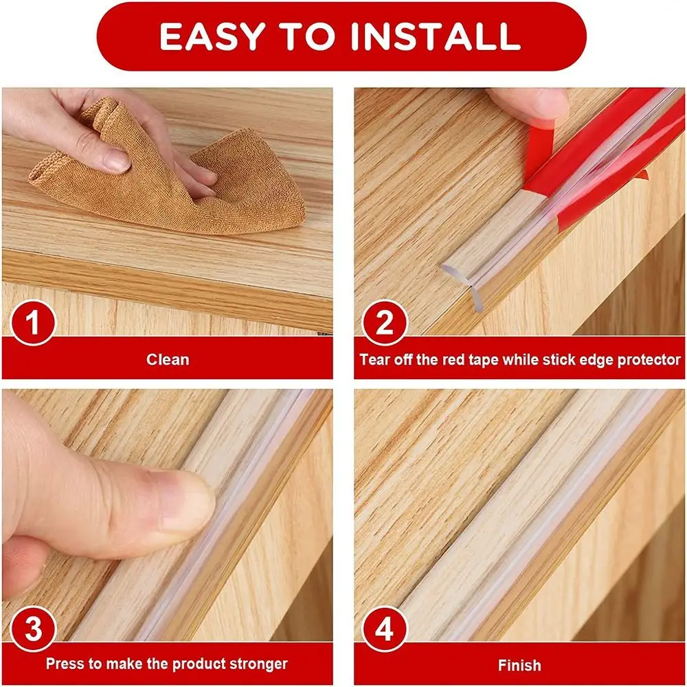 High Quality Anti Collision Baby Proofing Transparent Self Adhesive Table Edge Protector L Type Cabinet Airbag Furniture Bumper
